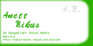 anett mikus business card